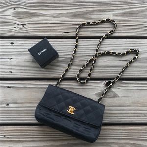 Chanel vintage satin mini flap bag PRICE FIRM